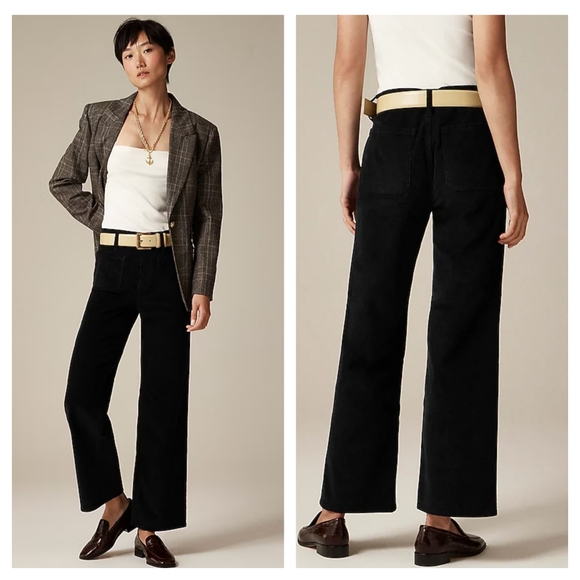 J. Crew Sailor slim-wide pant in stretch corduroy Black Size 27 - Picture 1 of 7